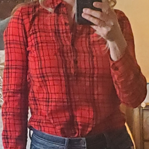 Vintage Old Navy Popover  Flannel Shirt - Picture 2 of 5